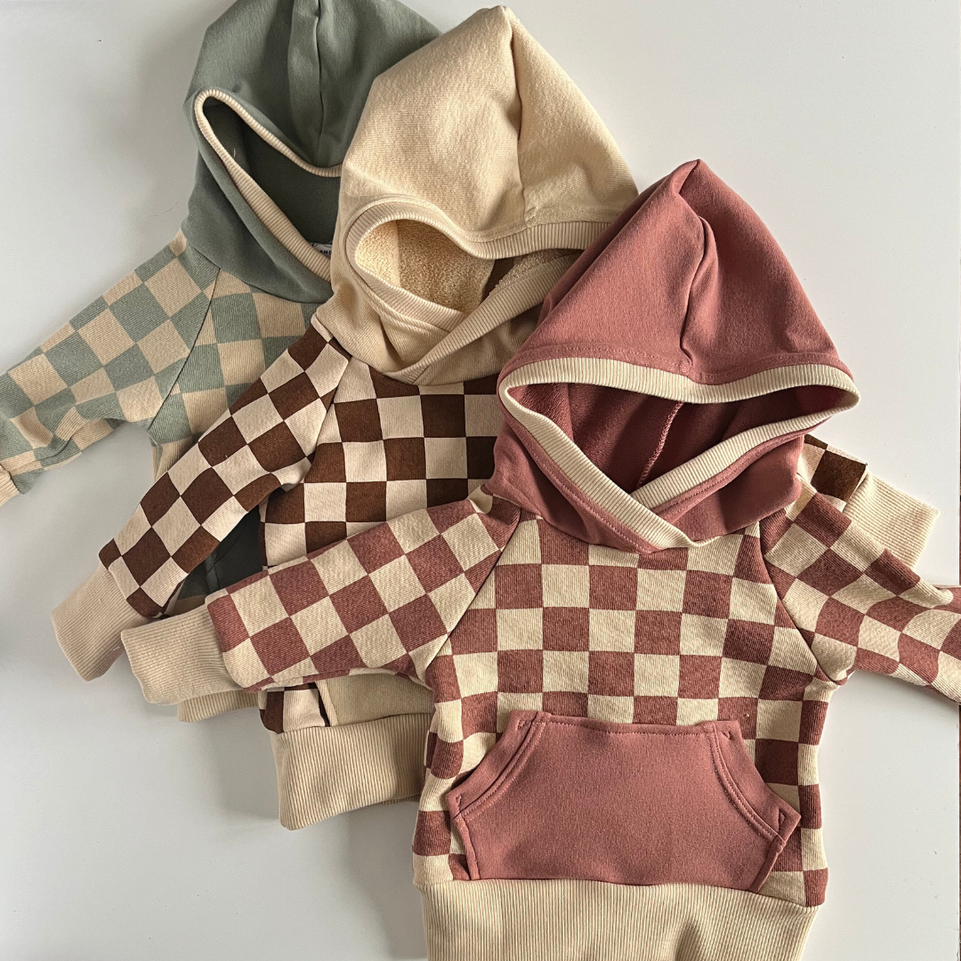 Checker French Terry Hoodie