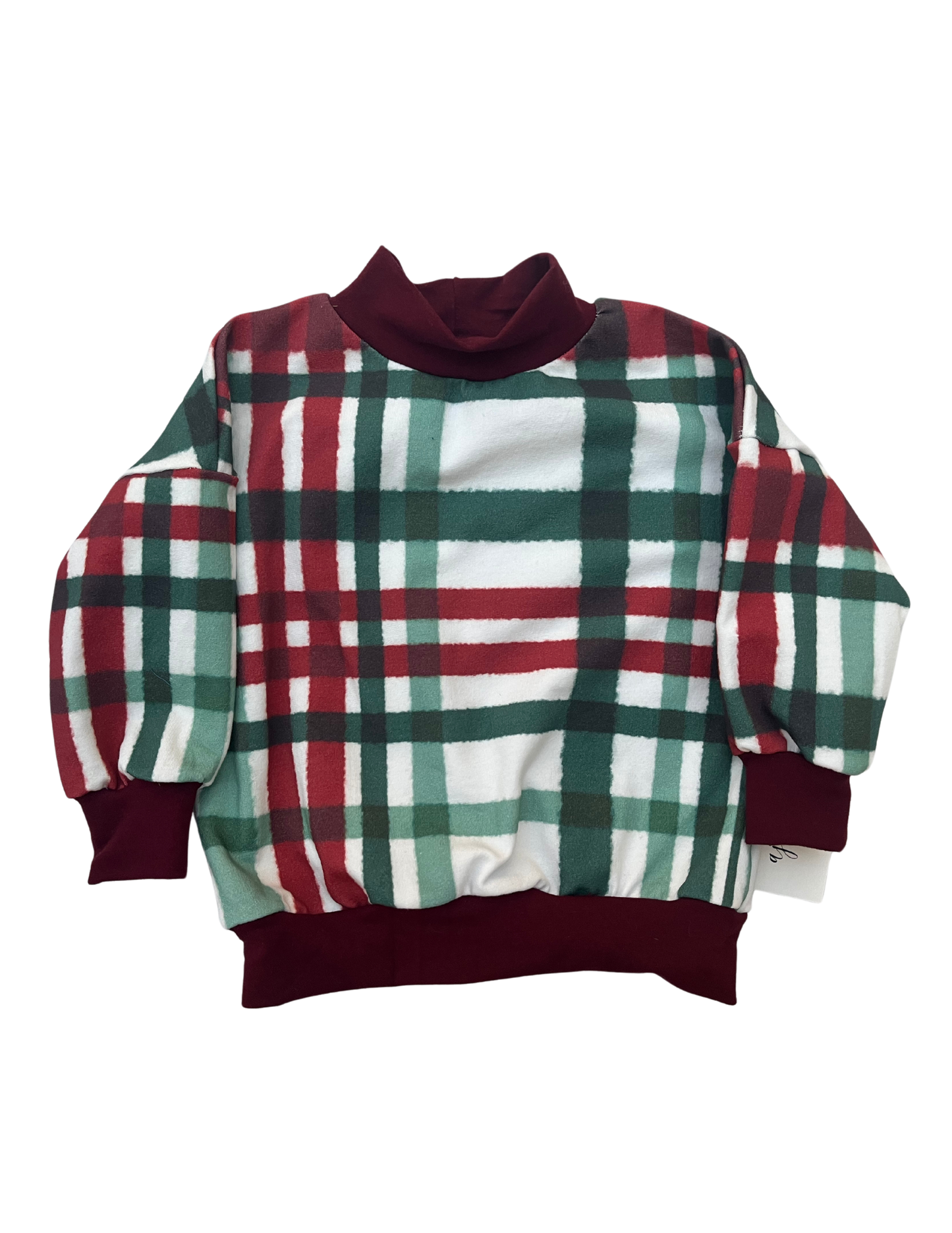 Plaid Mock Neck
