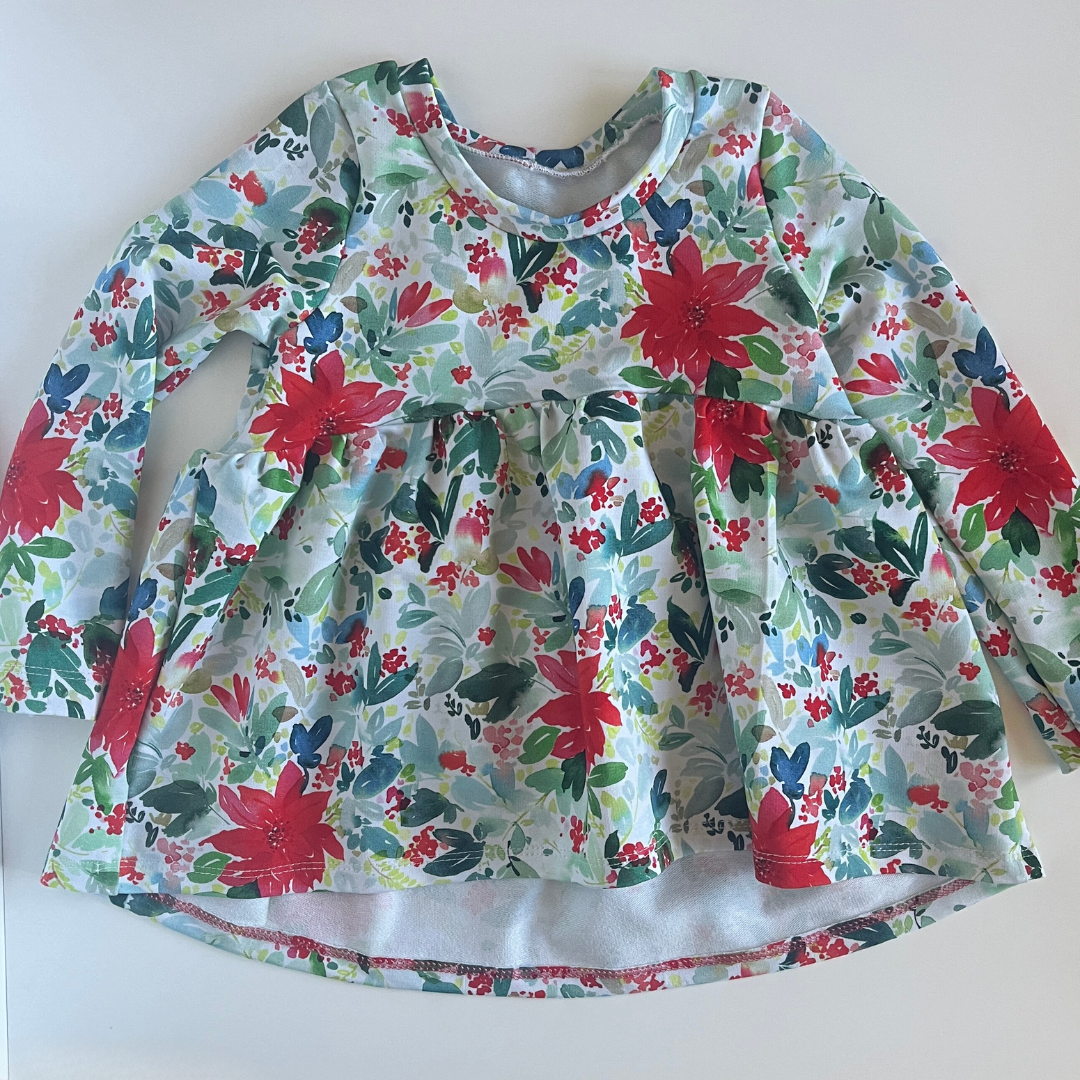 Poinsettia Peplum Top